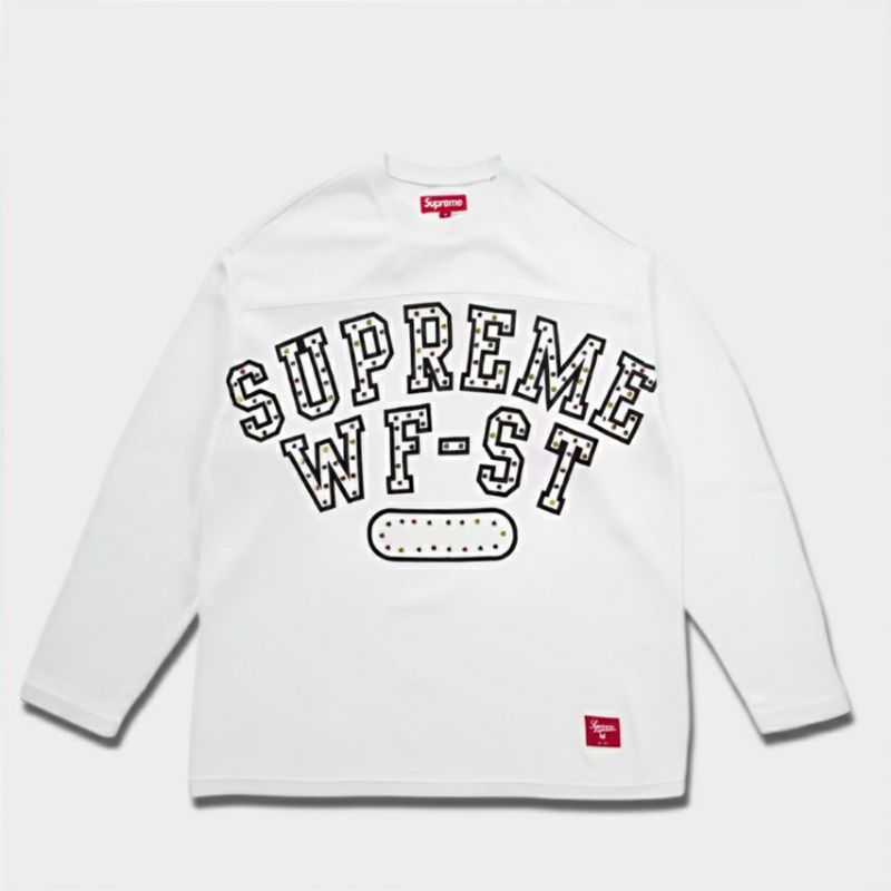 新作 supreme Athletic Studded L/S Topホワイト1