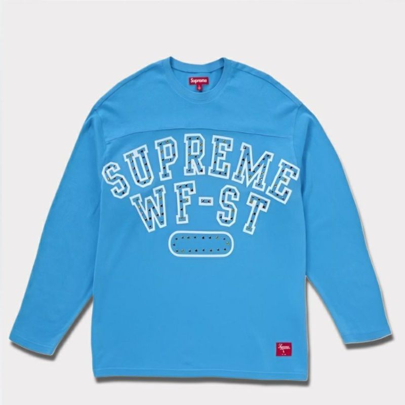 新作 supreme Athletic Studded L/S Topブルー1