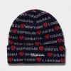 新作 supreme hearts beanie ネイビー