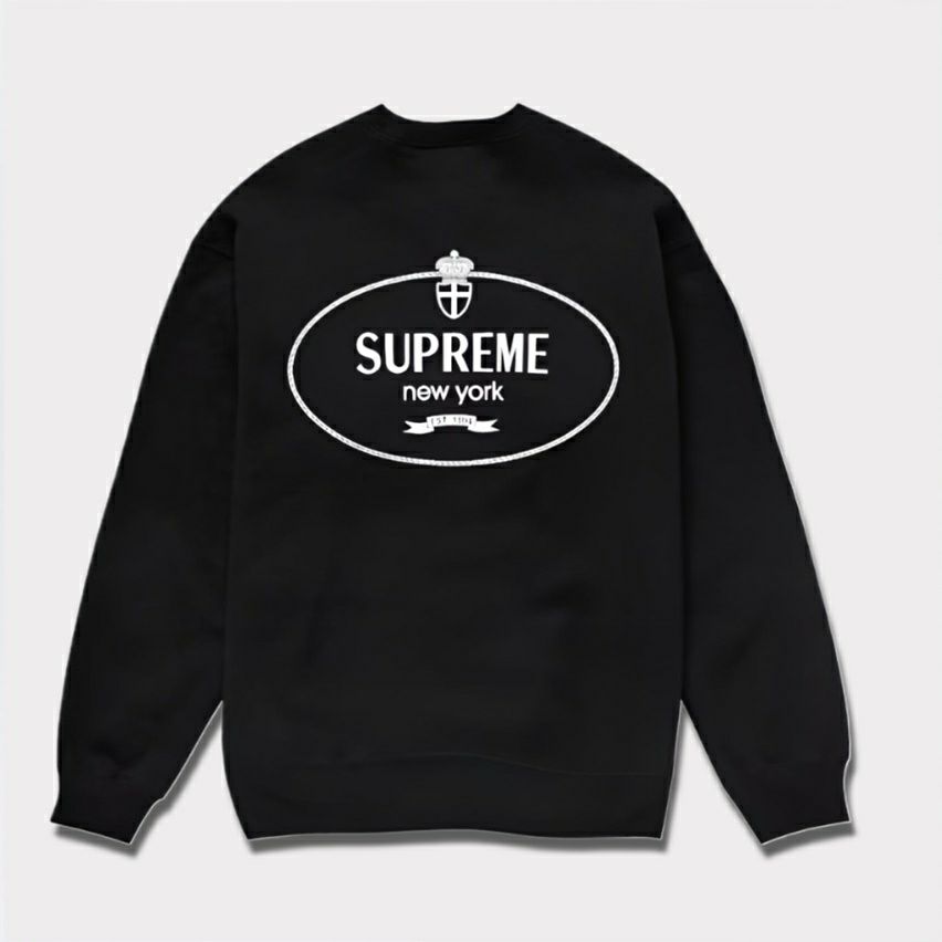 Supreme シュプリーム 2024AW Crest Crewneck クレストクルーネック ブラック 黒