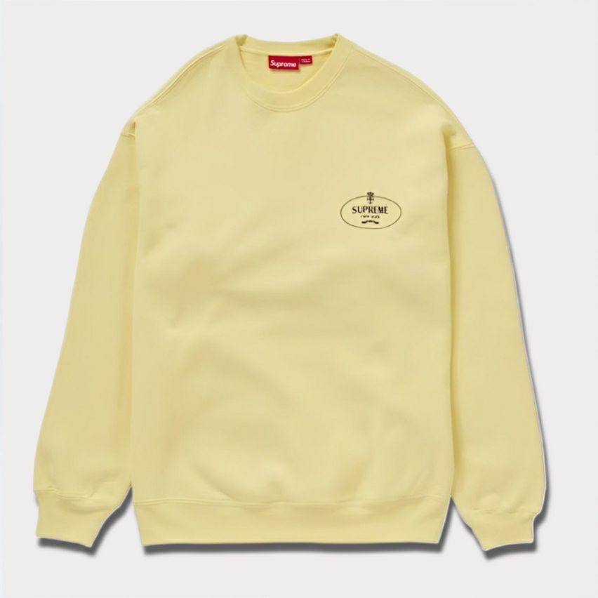 supreme 新作 24aw crest crewneck ライトイエロー2
