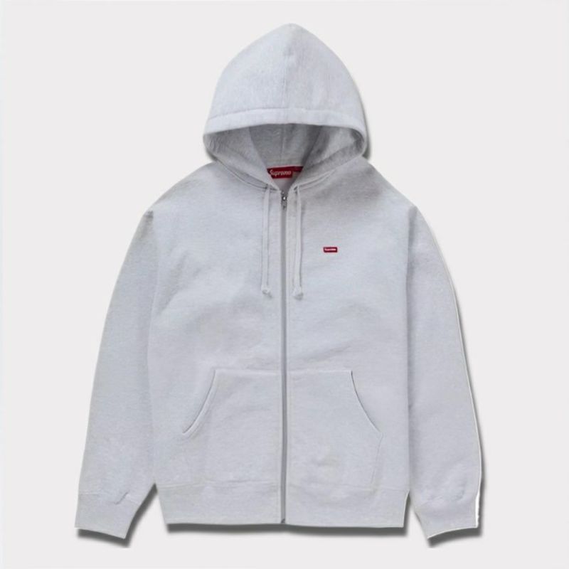 supreme 新作 24aw small box zip hooded sweatshirt アッシュグレー