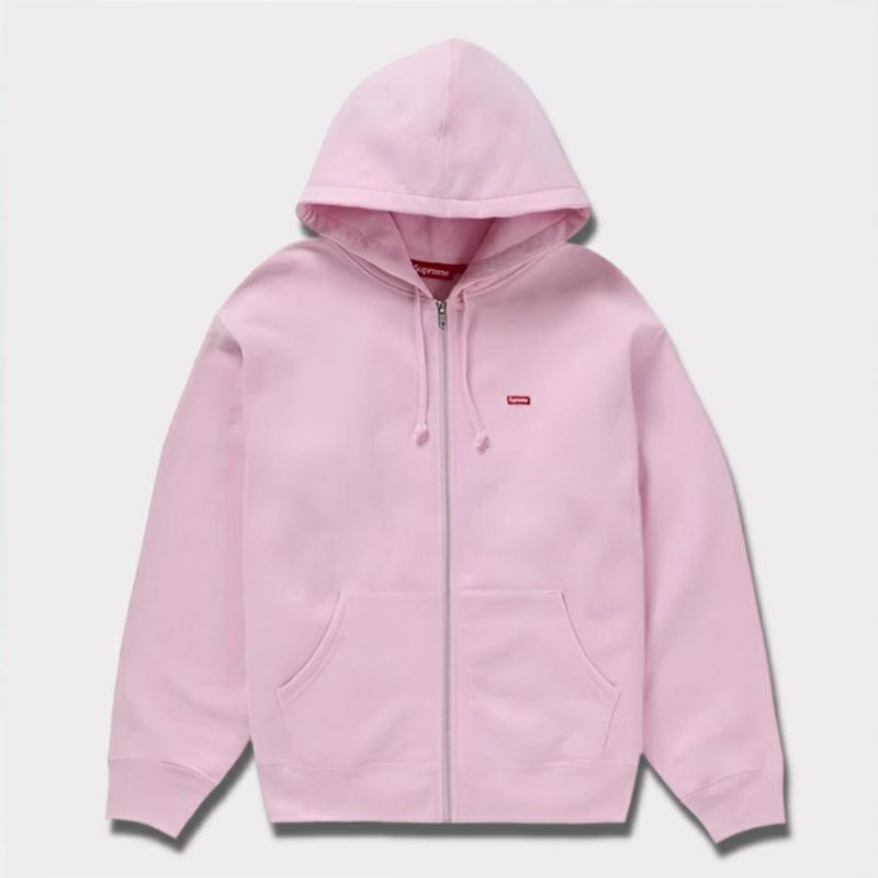 Supreme シュプリーム 2024AW Small Box Zip Up Hooded Sweatshirt スモールボックスジップアップフード パーカー ライトピンク