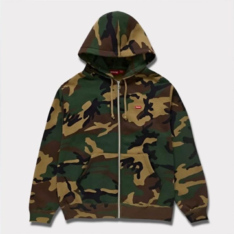 supreme 新作 24aw small box zip hooded sweatshirt ウッドランドカモ