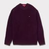 sureme 新作 24aw waffle small box sweater バーガンディメランジ