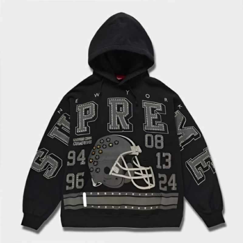 supreme 2024AW Champions Studded Hooded Sweatshirtブラック