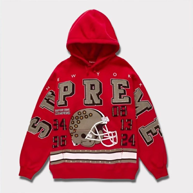 supreme 2024AW Champions Studded Hooded Sweatshirt レッド