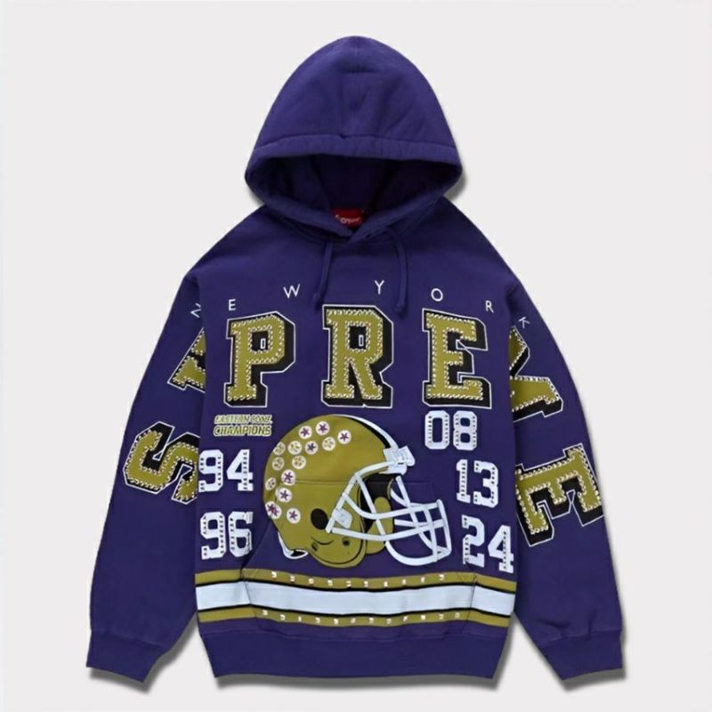 supreme 2024AW Champions Studded Hooded Sweatshirt　ダークロイヤル