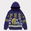 supreme 2024AW Champions Studded Hooded Sweatshirt　ダークロイヤル