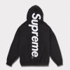 supreme 24aw 新作 satin applique hooded sweatshirt パーカー ブラック