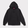 supreme 24aw 新作 satin applique hooded sweatshirt パーカー ブラック1