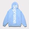 supreme 24aw 新作 satin applique hooded sweatshirt パーカー ライトブルー