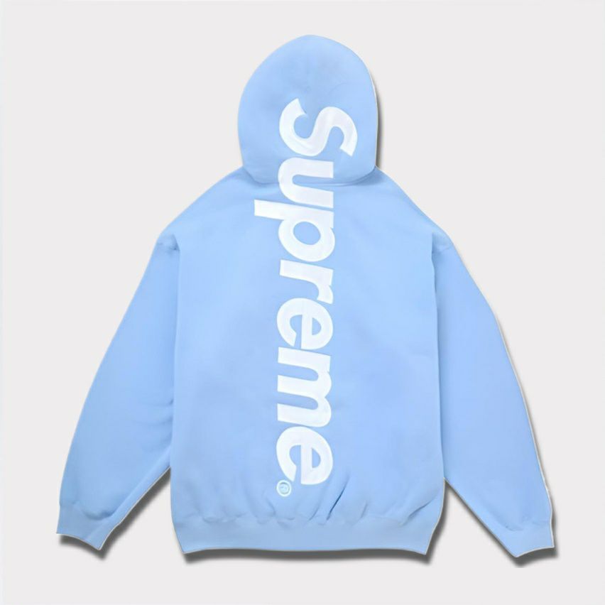 Supreme シュプリーム 2024AW Satin Applique Hooded Sweatshirt サテンアップリケフードパーカー  ライトブルー 青