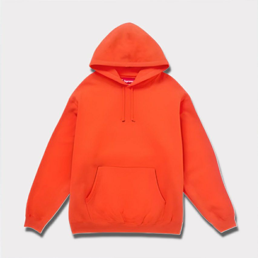 supreme 24aw 新作 satin applique hooded sweatshirt パーカー オレンジ1