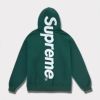 supreme 24aw 新作 satin applique hooded sweatshirt パーカー グリーン