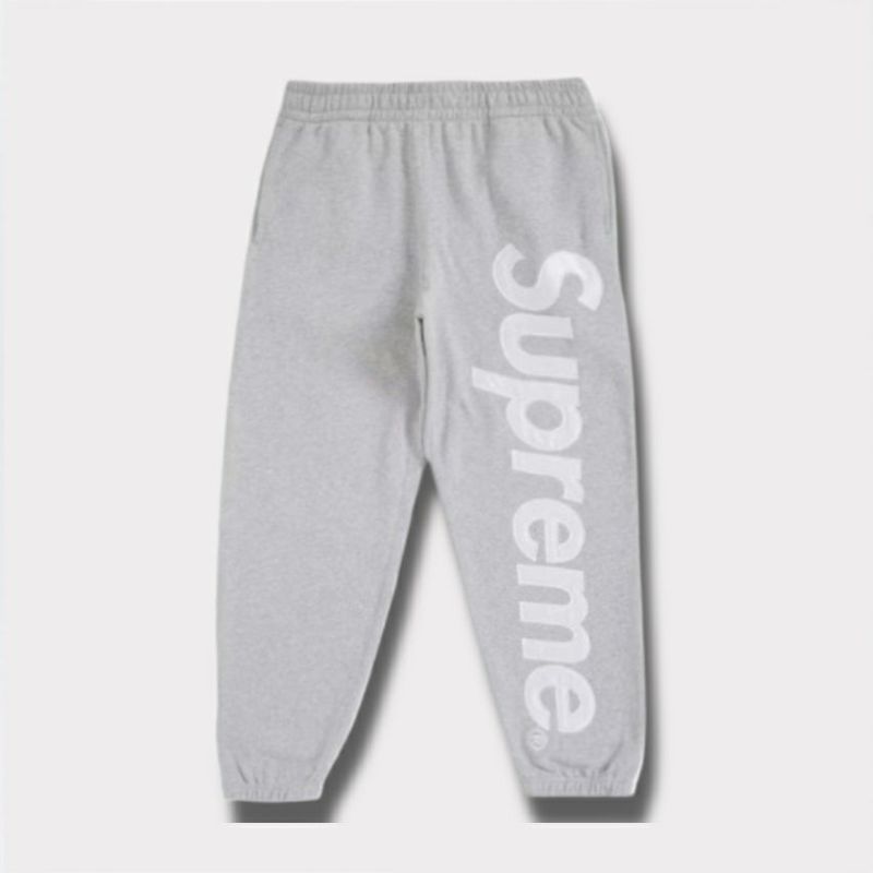 supreme 24aw 新作 satin applique sweatpant パンツ　ヘザーグレー