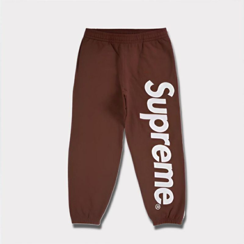 supreme 24aw 新作 satin applique sweatpant パンツ　ブラウン 　