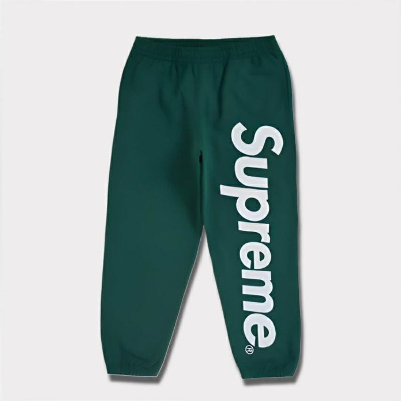 supreme 24aw 新作 satin applique sweatpant パンツ　グリーン