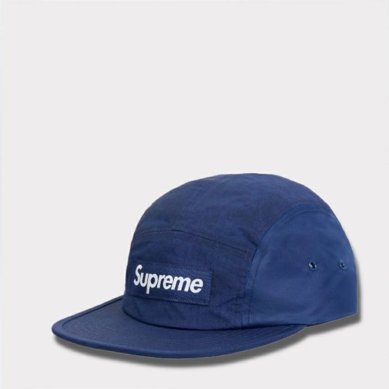 supreme 24aw 新作 waxed ripstop camp cap ネイビー