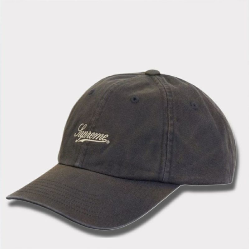 Supreme シュプリーム 2024AW Bleached Chino 6-Panel ブリーチドチノ6パネル キャップ ブラック 黒