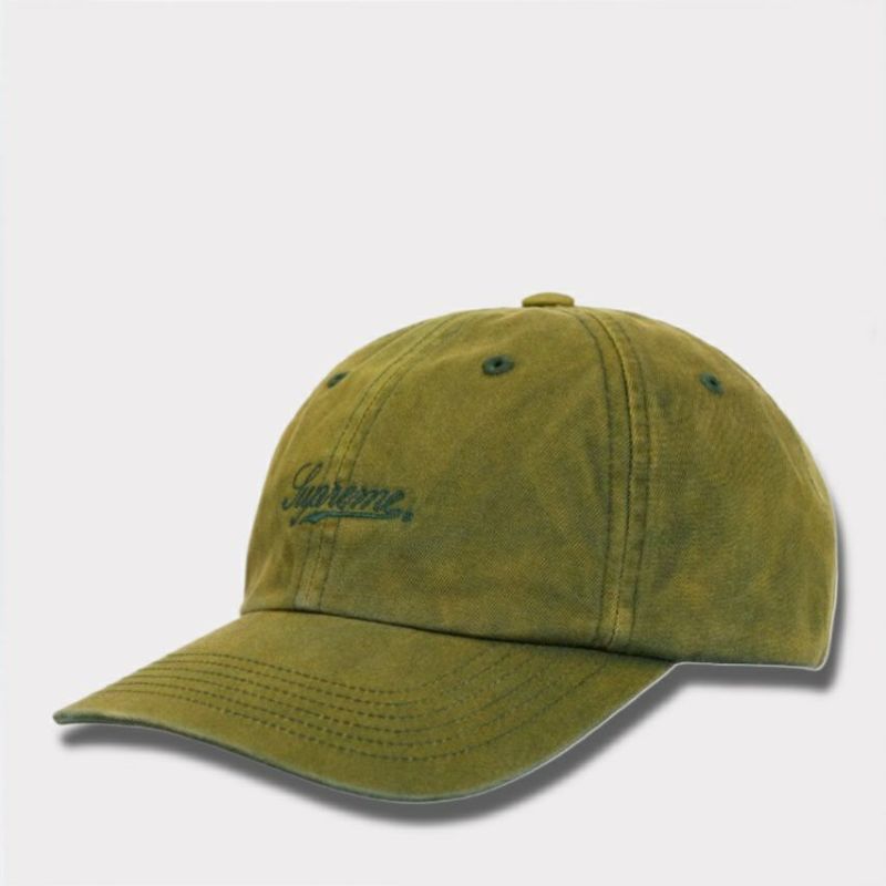 supreme 24aw 新作 bleached chino 6panel cap オリーブ