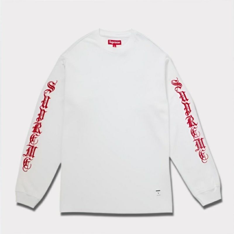 Supreme シュプリーム 2024AW Old English L/S Top オールドイングリッシュロングスリーブトップ Tシャツ ホワイト 白