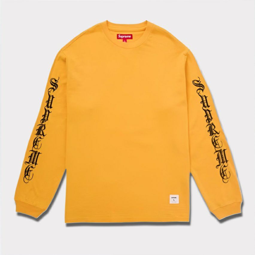 supreme Old English L/S Top イエロー黄