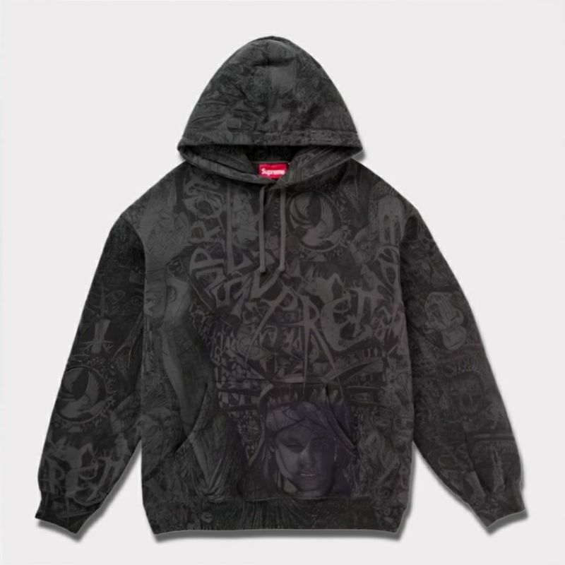 新作 Supreme シュプリーム 2024AW Liberty Hooded Sweatshirt リバティーフードパーカー ウォッシュブラック 黒１