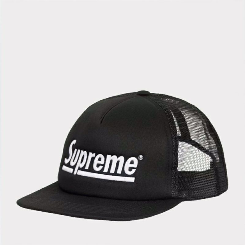 Supreme シュプリーム 2024AW Underline Mesh Back 5-Panel Cap アンダーラインメッシュバック5パネルキャップ ブラック　黒1