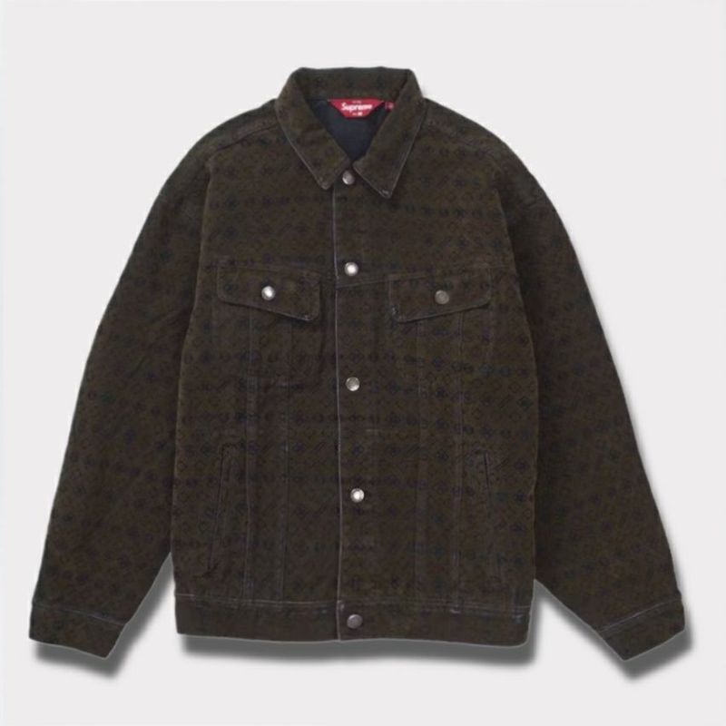 Supreme シュプリーム 2024AW Flocked Denim Trucker Jacket　フロックドデニムトラッカージャケット ブラック 黒