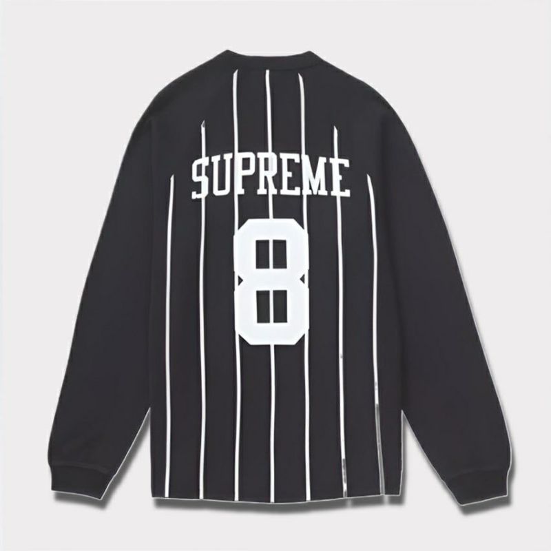 Supreme シュプリーム 2024AW Stripe Raglan L/S Top ストライプラグランロングスリーブトップ Tシャツ ブラック