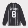 Supreme シュプリーム 2024AW Stripe Raglan L/S Top ストライプラグランロングスリーブトップ Tシャツ ブラック 黒