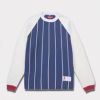 Supreme シュプリーム 2024AW Stripe Raglan L/S Top ストライプラグランロングスリーブトップ Tシャツ ネイビー 紺