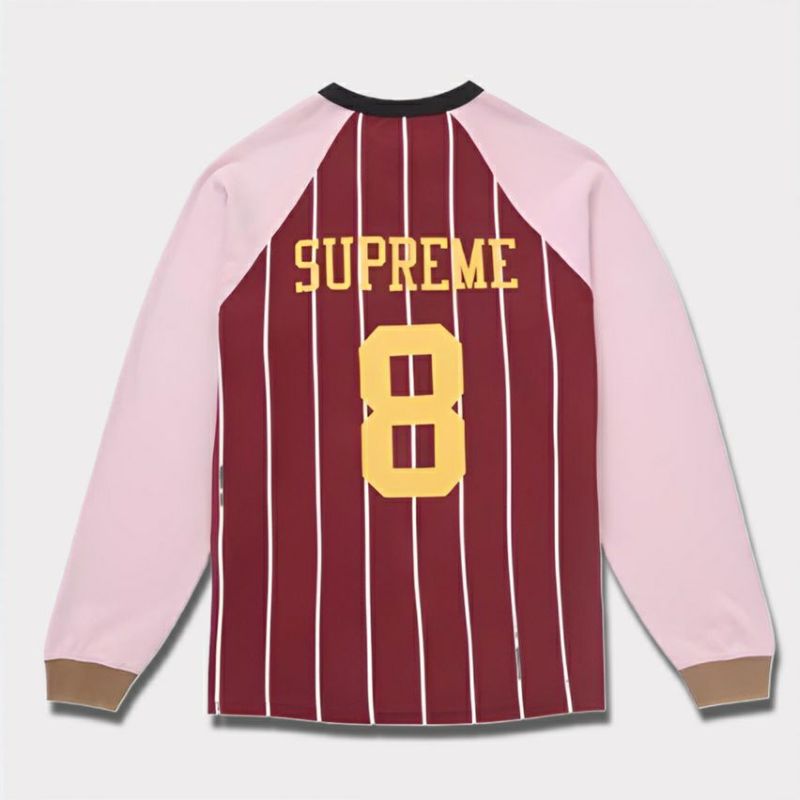 Supreme シュプリーム 2024AW Stripe Raglan L/S Top ストライプラグランロングスリーブトップ Tシャツ マルーン