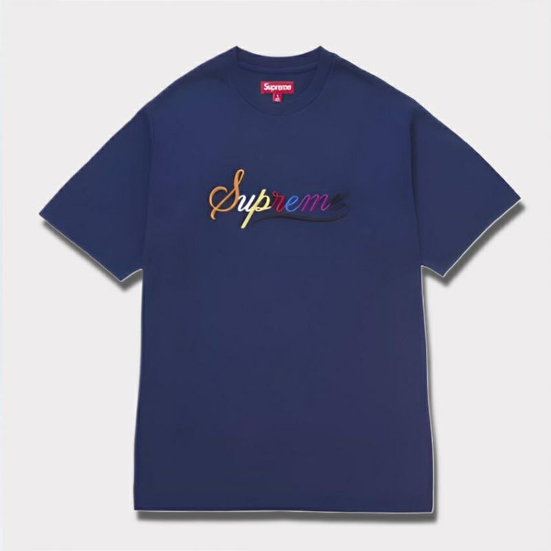 Supreme シュプリーム 2024AW Cursive S/S Top カーシブショートスリーブトップ Tシャツ ネイビー 紺