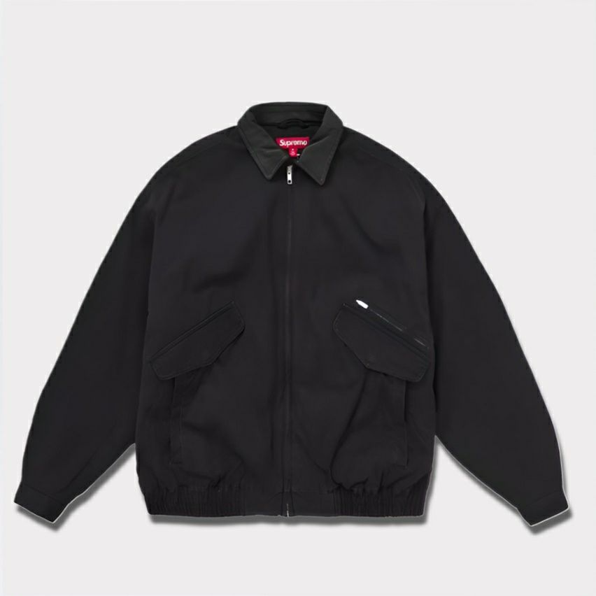 Supreme シュプリーム 2024AW Leather Collar Utility Jacket レザーカラーユーティリティジャケット ブラック  黒