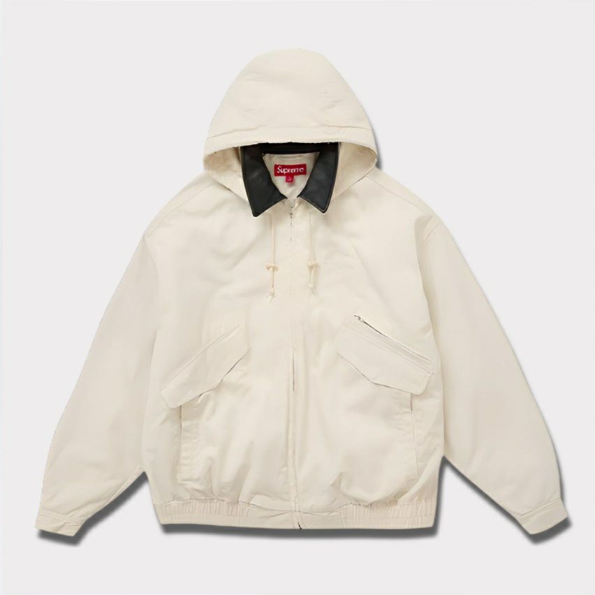 Supreme シュプリーム 2024AW Leather Collar Utility Jacket　レザーカラーユーティリティジャケット ストーン