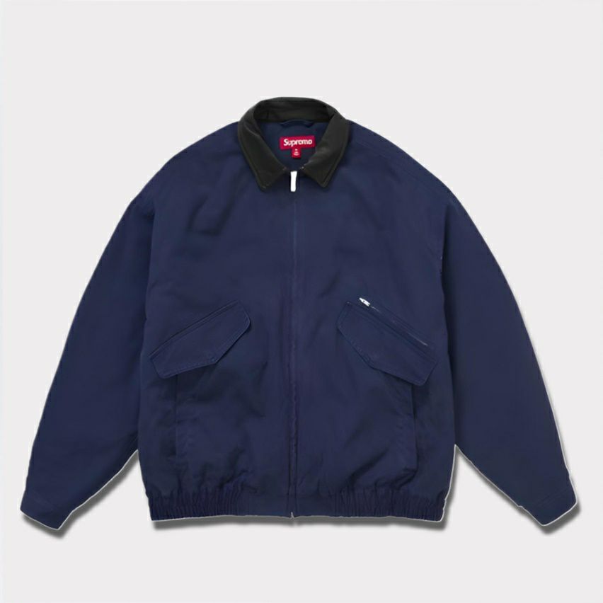 Supreme シュプリーム 2024AW Leather Collar Utility Jacket レザーカラーユーティリティジャケット ネイビー  紺