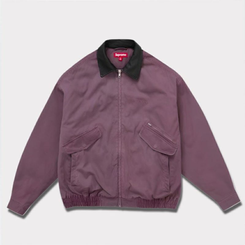 Supreme シュプリーム 2024AW Leather Collar Utility Jacket　レザーカラーユーティリティジャケット ダスティーパープル