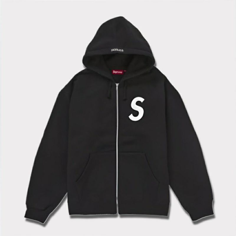 Supreme シュプリーム 2024AW S Logo Zip Up Hooded Sweatshirt Sロゴジップアップフードパーカー ブラック