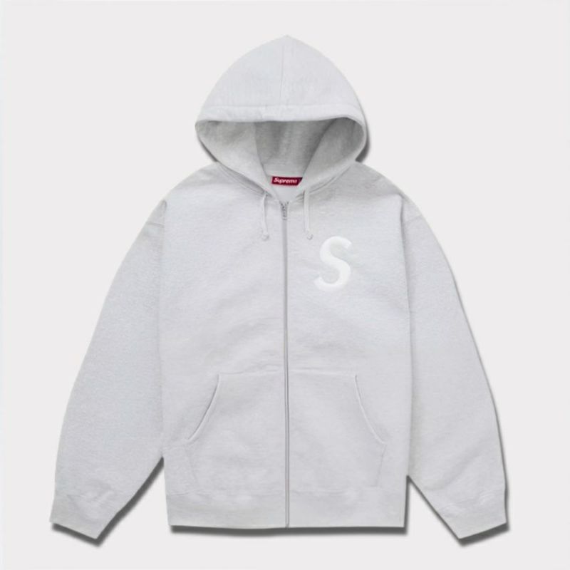 Supreme シュプリーム 2024AW S Logo Zip Up Hooded Sweatshirt Sロゴジップフードパーカー アッシュグレー