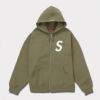 Supreme シュプリーム 2024AW S Logo Zip Up Hooded Sweatshirt Sロゴジップアップフードパーカー ライトオリーブ