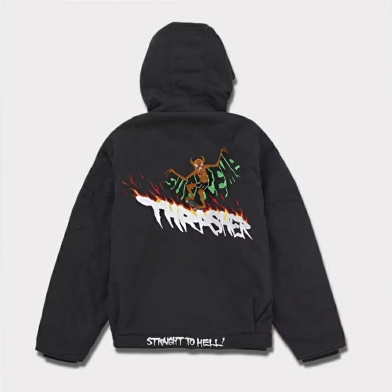 Supreme シュプリーム 2024AW Thrasher Hooded Work Jacket　スラッシャーフードワークジャケット ブラック 黒