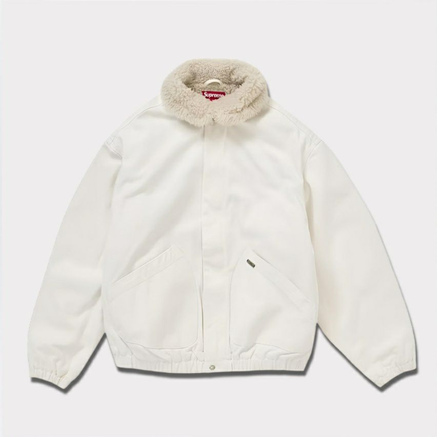 Supreme シュプリーム 2024AW Faux Shearling Lined Bomber Jacket　フォークスシアリングラインドボンバージャケット ホワイト　白