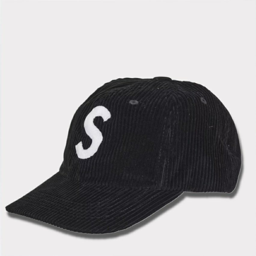 Supreme シュプリーム 2024AW Corduroy S Logo 6-Panel Cap コーデュロイSロゴ6パネルキャップ ブラック