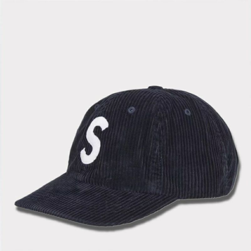 Supreme シュプリーム 2024AW Corduroy S Logo 6-Panel Cap コーデュロイSロゴ6パネルキャップ ネイビー 紺