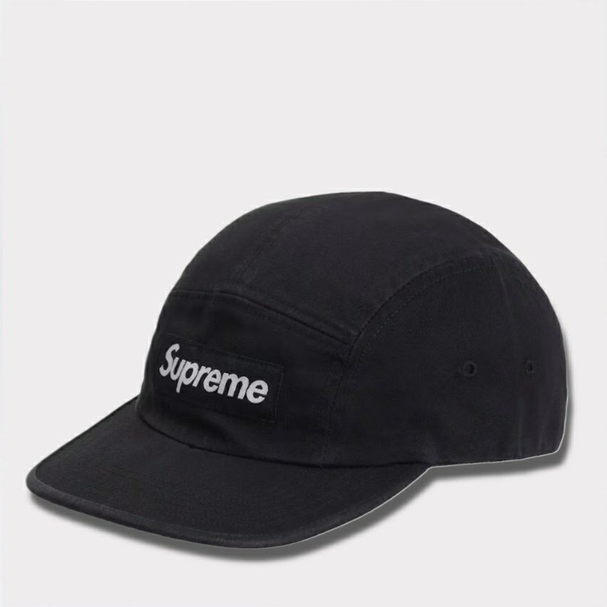Supreme シュプリーム 2024AW Washed Chino Twill Camp Cap ウォッシュチノツイルキャンプキャップ ブラック 黒