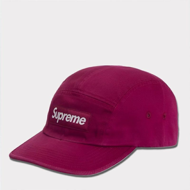 Supreme シュプリーム 2024AW Washed Chino Twill Camp Cap ウォッシュチノツイルキャンプキャップ クランベリー