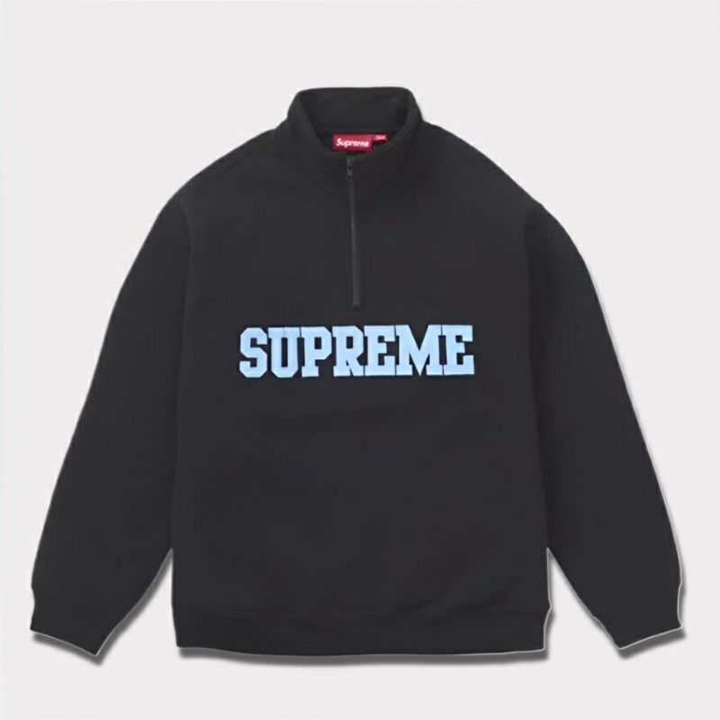 Supreme シュプリーム 2024AW Collegiate Half Zip Pullover カレッジエイトハーフジッププルオーバー ブラック 黒