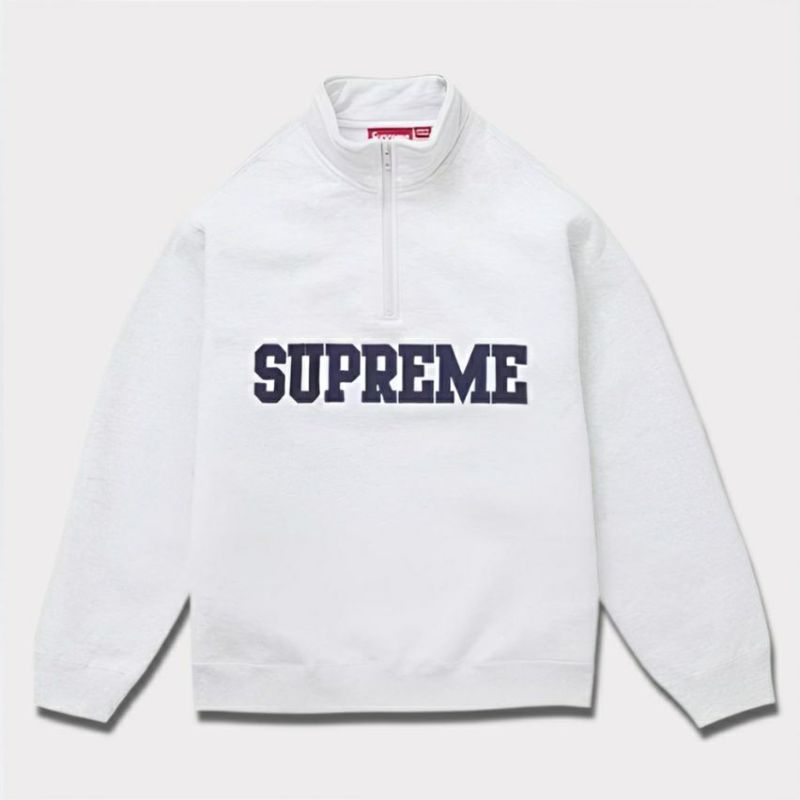 Supreme シュプリーム 2024AW Collegiate Half Zip Pullover カレッジエイトハーフジッププルオーバー  アッシュグレー 灰